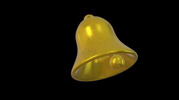 3D Bell Icon Rotating on a Transparent Background. Seamless Loop. Bell Icon. 4K video