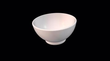3D Bowl Rotating on a Transparent Background. Seamless Loop. 3D Bowl. 4K video