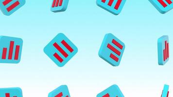 3D Graph Icons Falling Animation. Graph Lines 3D. Business Loss and Profit. 4K video