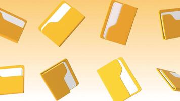 3D Folder Icons Falling Animation. File Icon 3D. Files and Folders Icon. 4K video