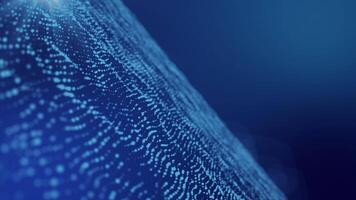 Abstract Blue Bokeh Particles Background. Lens Flare Animation. Wavy Particles. 4K video