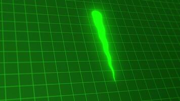 Glowing Particle Trail on a Grid Background. Glowing Line Animation. Green Lines. 4K video