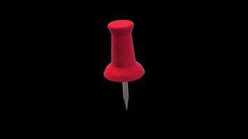3D Push Pin Icon Rotating on a Transparent Background. Seamless Loop. 4K video