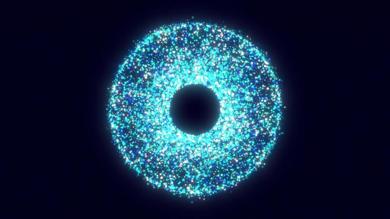 Abstract Quantum Eye Effect on a Dark Blue Background ...