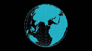 Futuristic Earth Rotating Animation. Seamless Loop. Technology Background. 4K video