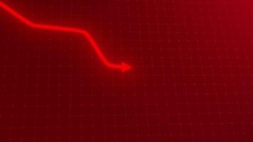 Decreasing Arrow Line. Business Crash Graph. Loss in Business Visuals. Downward. 4K video