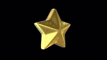 3D Star Icon Rotating on a Transparent Background. Seamless Loop. Star 3D. 4K video