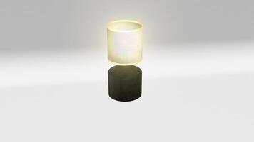 3D Lamp on a White Isolated Background. Glowing Room Lamp 3D. 4K video