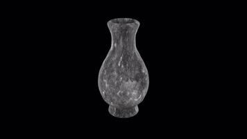 Vase 3D Rotating on a Transparent Background. Seamless Loop. Vase Icon 3D. 4K video
