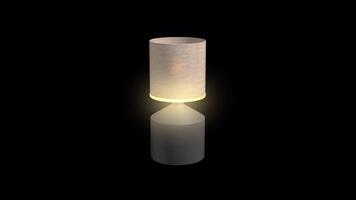 Glowing 3D Room Lamp on a Transparent Background. Seamless Loop. Glowing Lamp. 4K video
