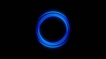 Abstract Blue Glowing Circular Energy Effect. Glowing Circle. Fractal Lines. 4K video