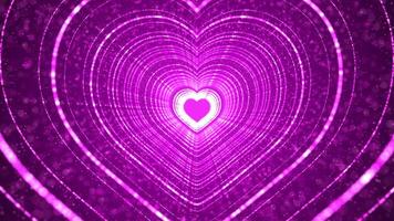 Abstract Heart Particles Animation. Bokeh Effect Particles. Valentines' Background. 4K video