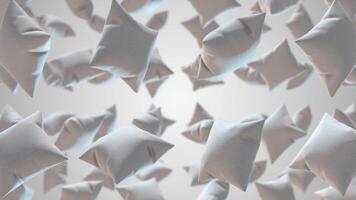 White 3D Pillow with 3D Product Lights Illumination. Fabric Cloth Pillow. 4K video