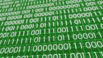 Binary Code Animation with Pulsating Numeric Patterns. Matrix Binary Code. 4K video