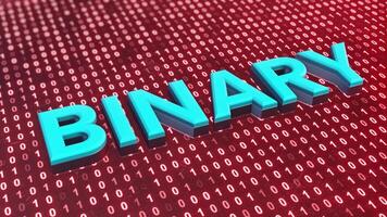 3D Binary Extruded Text on a Glowing Background. Binary Code Background. 4K video