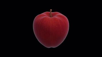 3D Apple Rotating on a Transparent Background. Seamless Loop. Apple 3D. Fruit. 4K video