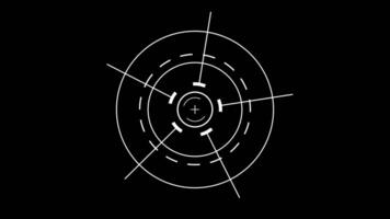 White HUD Display Focusing on the Target. War HUD Display. Attack Mode. 4K video
