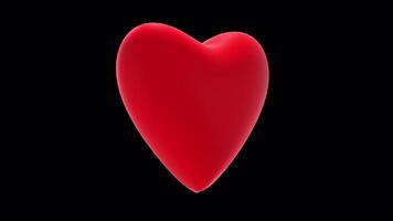3D Heart Rotating on a Transparent Background. Seamless Loop. Valentines. 4K video