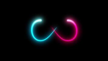 Glowing Lines Animating to form an Infinite Symbol. Loop Icon. Infinity Sign. 4K video