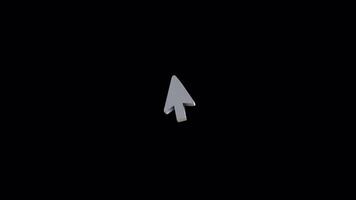 3d rato cursor ícone clicando animação em uma transparente fundo. cursor. 4k video