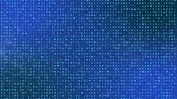 Abstract Data Matrix. Blue Characters Forming a Seamless Digital Background. 4K video