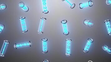 Glass Tube Countdown Timer Falling Animation. Glowing Countdown Timer. 4K video