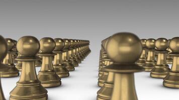 Camera Flying through 3D Chess Lines. 3D Chess Board Game Animation. 4K video