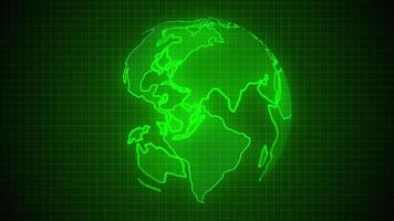 Green Color Earth Map Rotating Animation. Save Earth. Save Planet. Green Planet. 4K video
