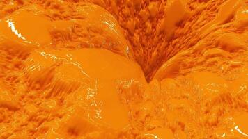 Orange Color Fluid Simulation. Flowing Liquid Animation. Liquid Background. 4K video