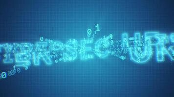 Cyber Security Title Animation. Cyber Security. Binary Numbers Animation. 4K video