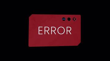 3D Error Sign Rotating on a Transparent Background. Seamless Loop. 4K video