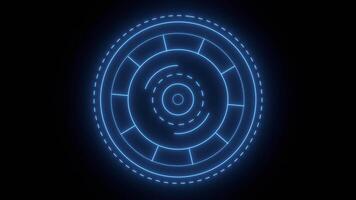 Futuristic HUD Interface with Glowing Circular Patterns. 4K video