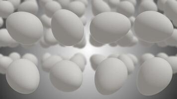 3D Eggs Falling Animation. Eggs Rain. 4K video