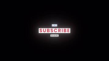 Like, Subscribe, and Share Glitch Title Animation on a Transparent Background. 4K video