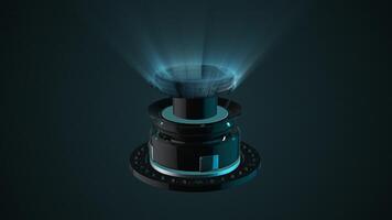 Futuristic 3D HUD Interface with Blue Rays. Digital HUD and Rays. 4K video