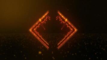 Abstract Orange Audio Spectrum with Particle Effects. 4K video