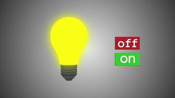 Turning on the Light Switch. Turning off. On and Off Button. 4K video