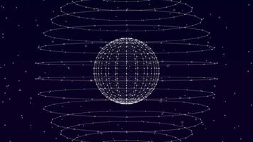 Digital Web Sphere Animation. Futuristic Plexus Sphere Visualization. Seamless Loop. 4K video