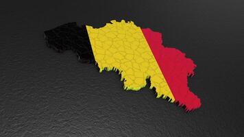 3D map of Belgium. Belgium map 3d. Map 3D rendering. video