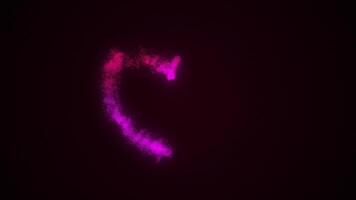 Heart Shape Glowing Particles Animation. Particles Background. 4K video