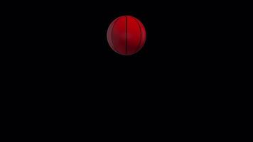 3D Basketball Bouncing Animation with a Transparent Background. 4K video