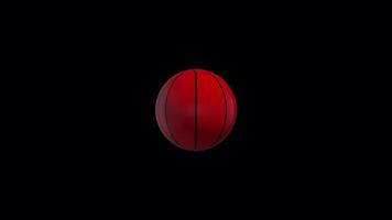 3D Basketball Transition. Transparent Background. Ball Transition. 4K video