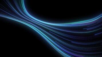 Dynamic Abstract Neon Light Trails Flowing Like Airflow in Futuristic Space video