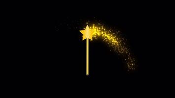 Magical Sparkle Wand Animation on a Transparent Background. Magic Stick. 4K video