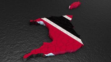 Trinidad and Tobago map 3d. 3d map of Trinidad and Tobago. video