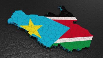 South Sudan map 3d. 3d map of South Sudan. video