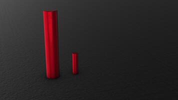 Decreasing 3D Graph Animation. Red Graph Going Downward. 4K video