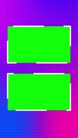 Two Display Green Screen Grid Background. Call Background. Vertical . 4K video