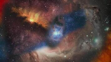 Nebulas Galaxy Space Scene with Stars Coming Towards the Camera. 4K video