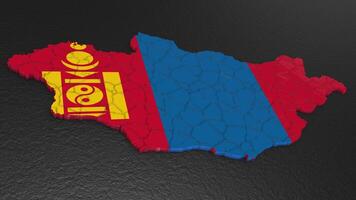 Mongolia map 3d. 3d map of Mongolia. video